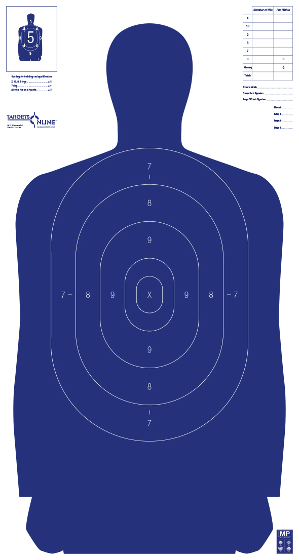 B-27 Silhouette Full Blue - Card Stock B-27 Silhouette Full Blue - Card Stock